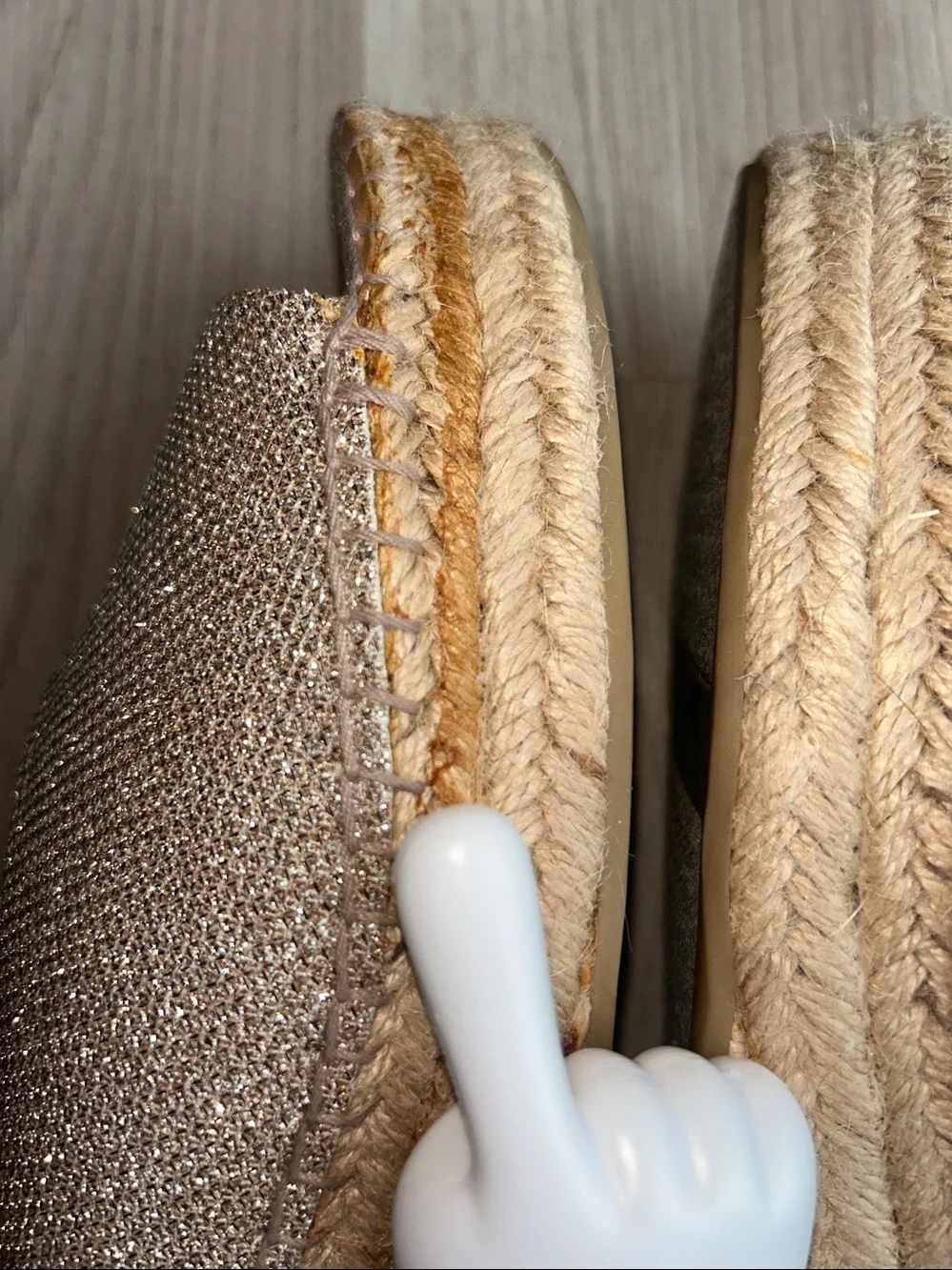 Franco Sorto Pine Espadrille Platform Slide 8.5 Gold Sparkle Casual Glam